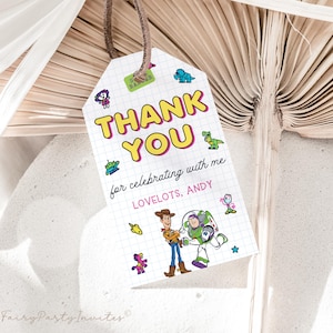 Toy Story Editable Favor Tag, Toy Story Gift Thank You Tag Instant Download Toy Story  Birthday Invitation, Toy Story Party Favor Tag - SS01