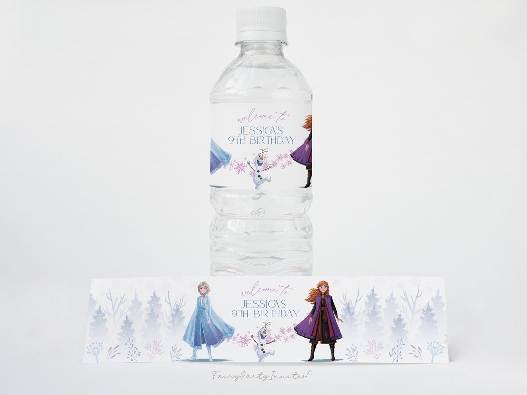 Ice Princess Water Bottle Label Template: Birthday Party Favor (instant ...