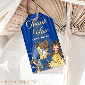 Belle Editable Favor Tag, Belle Gift Thank You Tag, Belle Party Favor Tag – PB01