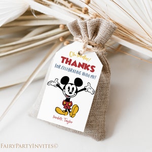 Mickey Mouse Editable Instant Download Favor Tag, Mickey Mouse Gift ...