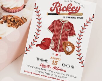 Baseball Birthday Invitation Template: Editable Party Invite (Digital Download)