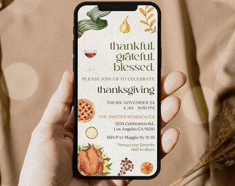 Thanksgiving Dinner Invitation Template: Editable Electronic Invite