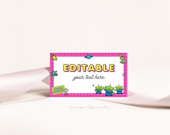 Toy Story Place-kaartsjabloon: bewerkbare voedseltent (digitale download)