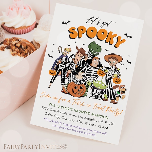 Toy Story Halloween Invitation Template, Toy Story Trick or Treat Invitation, Toy Story Spooky Halloween Editable Invitation - TS01