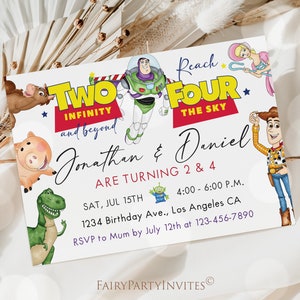 Toy Story Birthday Invitation Template, Toy Story Invitation, Toy Story Thank You Tag, Toy Story Editable Birthday Invitation - TS01
