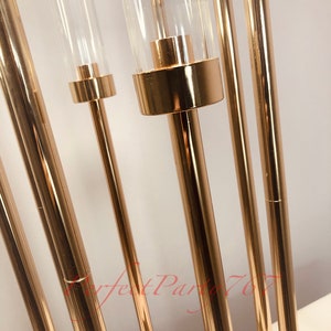 50''Gold 8 Arm Metal Cluster Candle Holder, Tall Stand Glass Candles, Candle Holders, Wedding, Shower Party, Event Table Centerpiece image 8