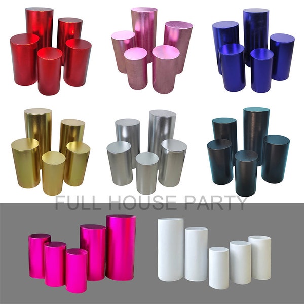 COVERS  for 5pcs Cylinder Metal Stands, Pedestal Backgrounds, Party Decoration Supplies Decorative Props