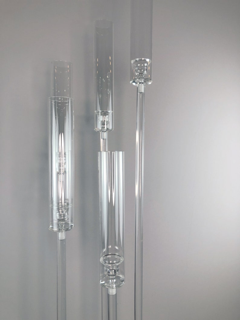 Full Clear High Candle Holder Acrylic Light Pole With Crystal Etsy