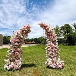 US Seller---Wedding Arch Flower with Spring Vitality – Floral Row Arrangement for Marriage, Wedding Pillars, Event Backdrop Decoration