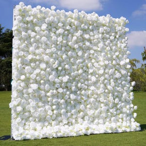 5D Rose Flower Wall 8*8ft  - Flower Wall Rolling Up Curtain Wall,  flower wall Fabric Backdrop，Artificial rolling up curtain flower wall