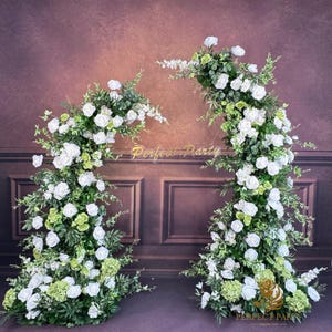 US Seller--- Wedding Archway with Spring Vitality – Floral Row Arrangement for Marriage, Wedding Pillars, and Event Backdrop Decoration