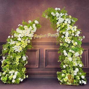 US Seller--- Wedding Archway with Spring Vitality – Floral Row Arrangement for Marriage, Wedding Pillars, and Event Backdrop Decoration