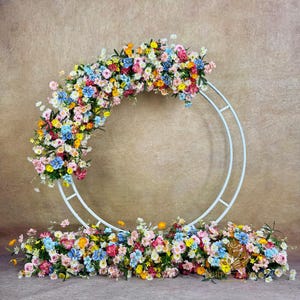 Ships from Houston | Wildflower-Inspired Spring Wedding Floral Runner, Rustic Artificial Flower Row Arrangement for Party & Stage Decor