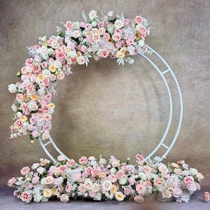 US Seller --- Wildflower Wedding Arbor Arrangements，Wedding Arch Artificial Flowers –Rustic Floral Row Arrangement for Wedding Pillars