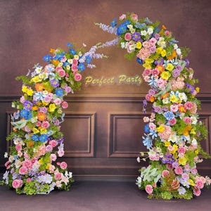 U.S. local stock-Wedding Archway with Spring Vitality – Floral Row Arrangement for Marriage, Wedding Pillars, and Event Backdrop Decoration