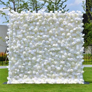 US Seller---5D Rose Flower Wall 8*8ft- Flower Wall Rolling Up Curtain Wall, Fabric Flower Wall, Wedding Party Photo Backdrop