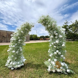 US Seller---Wedding Arch with Baby’s Breath – Rustic Floral Arrangement for Wedding Columns, Party Décor, Home Accent Flower Arch