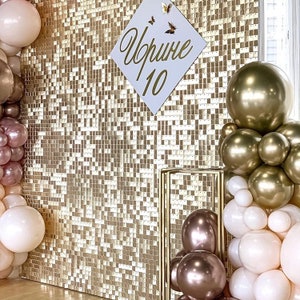Big Sale 30% OFF!!GOLD Shimmer Wall Backdrop Sequins Backdrop Decoration Panels, Photo Backdrops for Birthday, Wedding Decoration