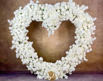 US Seller-5D Luxury Heart Shaped Floral Arch，Romantic Wedding Backdrop, Proposal Decoration, Elegant Love Arch wedding background decoration