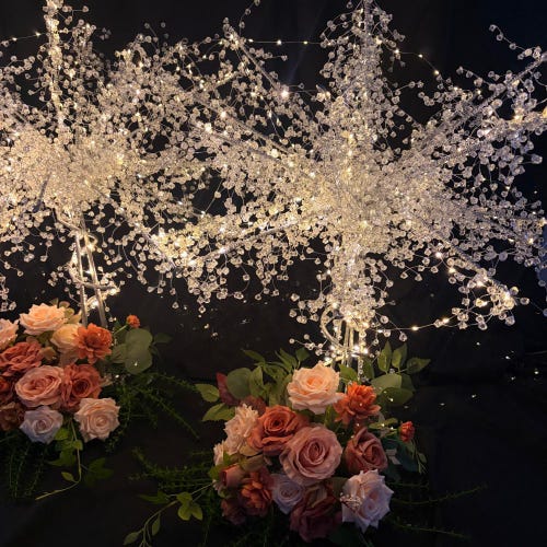 LED Crystal Tree Lights 34 Inch Set of 2, Lighted Tree Centerpiece, Wedding Centerpieces, Wedding Table Decor, Crystal Decor, Holiday Decor