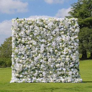 USA Local Stock-5D Rose Flower Wall 8*8ft  - Flower Wall Rolling Up Curtain Wall, Fabric Flower Wall, Wedding Party Photo Backdrop