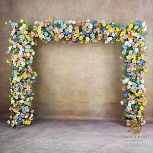 US Seller----Wildflower-Inspired Spring Wedding Artificial Floral, Table Flower Runner, Rustic Flower Row ,Flower Row for Wedding Aisle