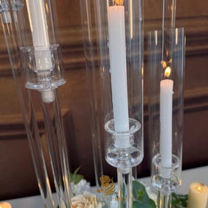 Full Clear High Candle Holder, Acrylic Light Pole With Crystal Glass ...