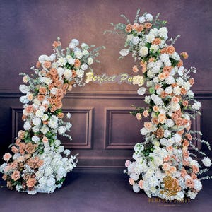U.S. local stock - Wildflower-Inspired Spring Summer Wedding Arch Décor – Artificial Rose Archway & Floral Row Arrangement for Weddings