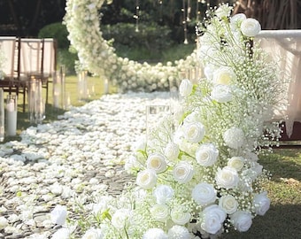 Ships from Houston/Baby's Breath Garland for Wedding Arch,  Wedding Centerpiece Table Flower Runner, Flower Row for Wedding Aisle