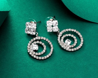 AD Earrings/CZ earrings/Silver Indian Earrings/Sabyasachi Earrings/Ethnic Wedding earrings/Pakistani Punjabi Afghani Bollywood earrings set