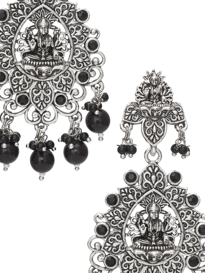 Oxidized earrings/Boho earrings/German Silver Earrings set/Tribal/Ethnic/Women/Victorian/Indian/Traditional/Pakistani/Bollywood Jewelry USA image 5