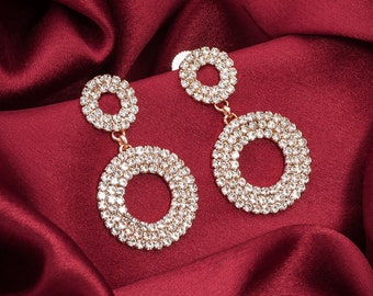Diamond Earrings/Premium quality Rose Gold Diamond/Wedding Earring/Punjabi earrings/Statement earrings/CZ earrings/Pakistani/Bridal earrings