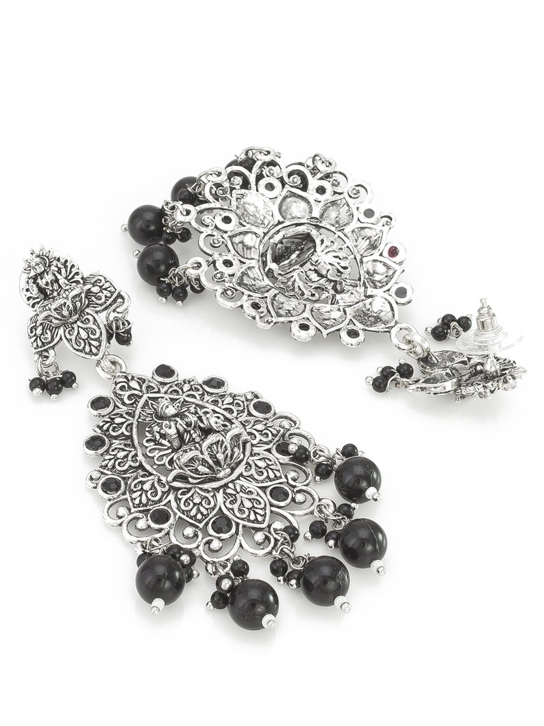 Oxidized earrings/Boho earrings/German Silver Earrings set/Tribal/Ethnic/Women/Victorian/Indian/Traditional/Pakistani/Bollywood Jewelry USA image 7