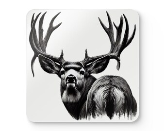 Buck Backtrail Untersetzer Set: Rustikales Wildtier Wohndekor