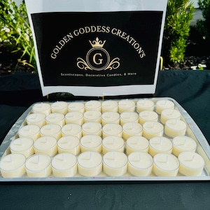 Pure & Elegant Unscented Soy Tea Light Candles