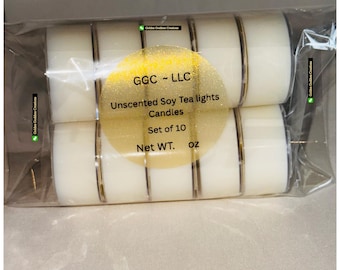 Pure & Elegant Unscented Soy Tea Light Candles