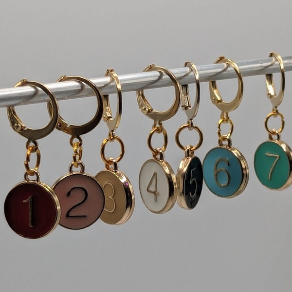 Set of 10 Numbered 0-9 Colored Enamel Progress Keepers