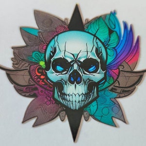 Set of Abstract Skull Stickers for Laptop, Water Bottles, and more