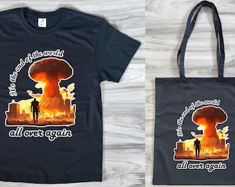 Fallout Graphic Tee and Tote Bag Set - It&#39;s the End of the World All Over Again