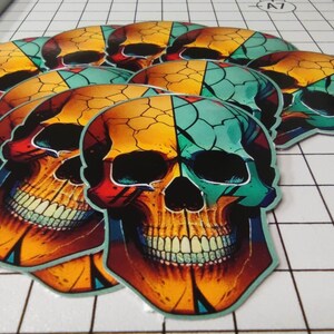 Set of Abstract Skull Stickers for Laptop, Water Bottles, and more 03