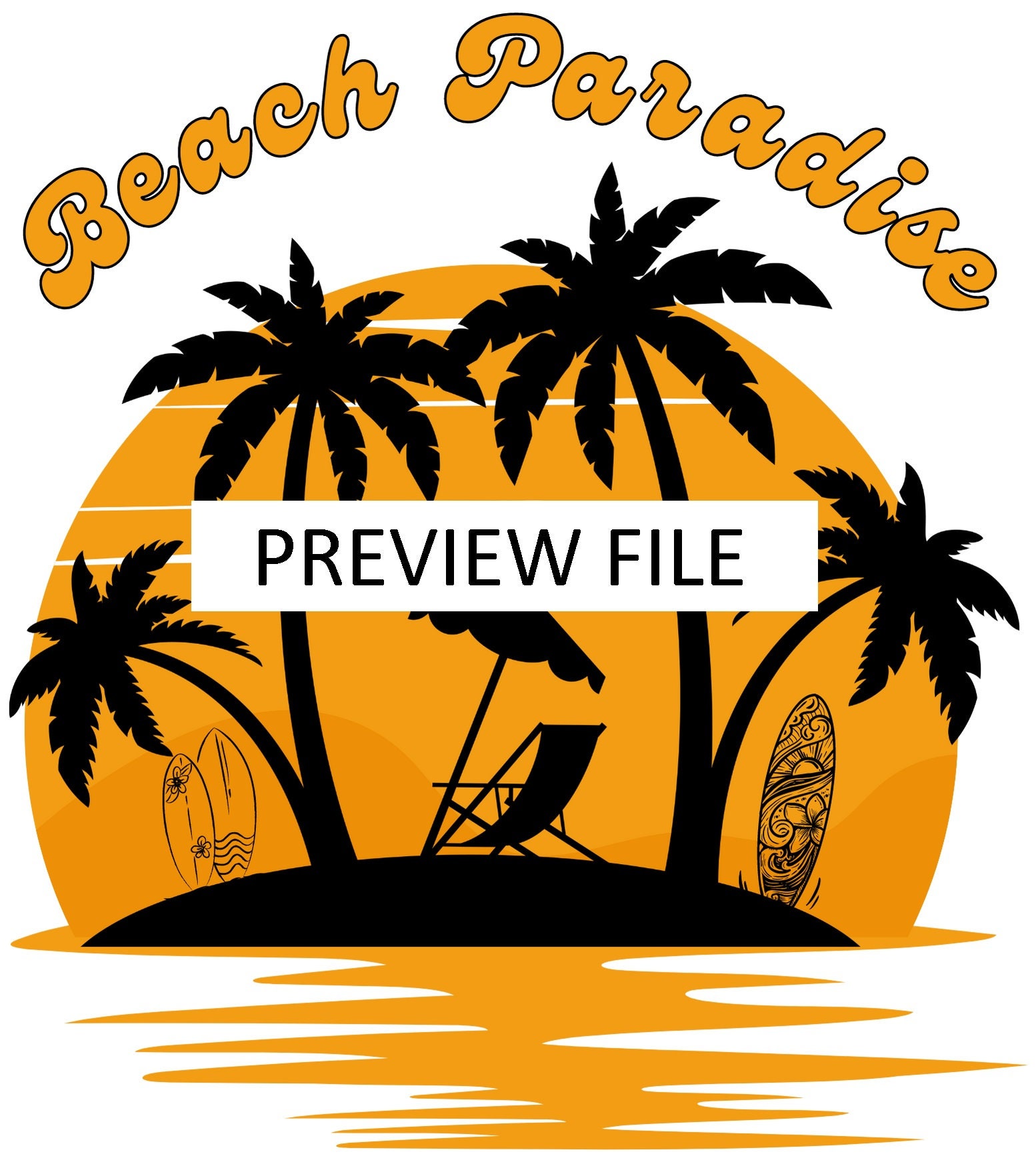 Beach Paradise Printable Design for T-shirt, Hoodie, Mug, Sticker ...