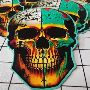 Set of Abstract Skull Stickers for Laptop, Water Bottles, and more