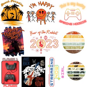 Collection of 10 Digital Designs - Printable Art - SVG and PNG Digital Download