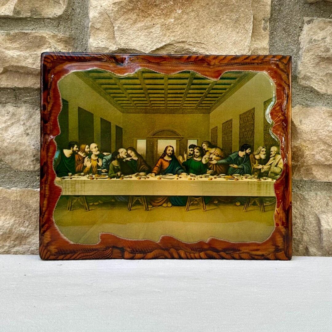Rustic Last Supper The Last Supper Vintage Lacquered Plaque, Religious Gift, Rustic ...