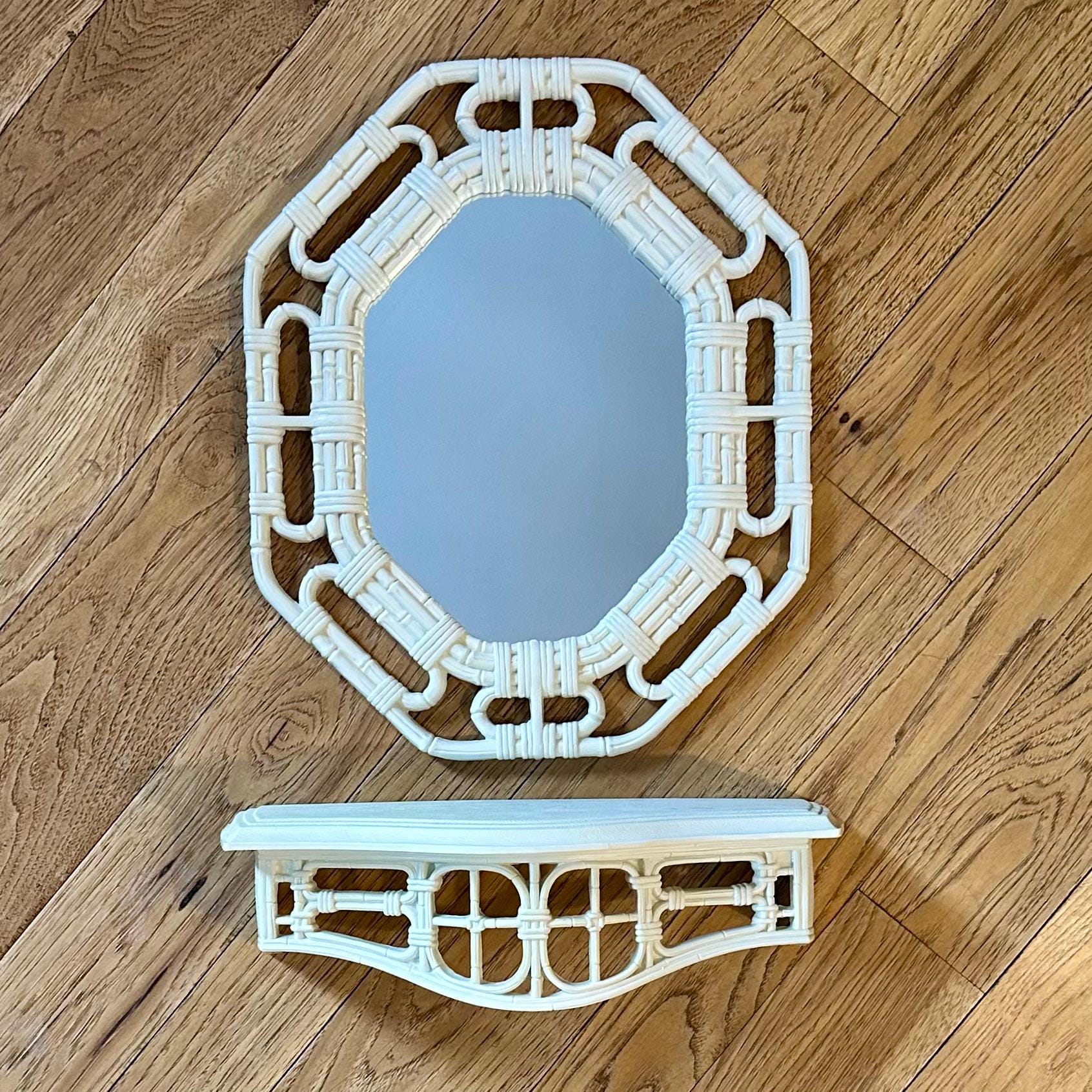Vintage Small Rattan Mirror - Etsy
