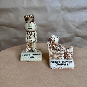Der weltbeste Vater, Opa, Kitschige Statue, 1970 Figur, Vatertagspreis,