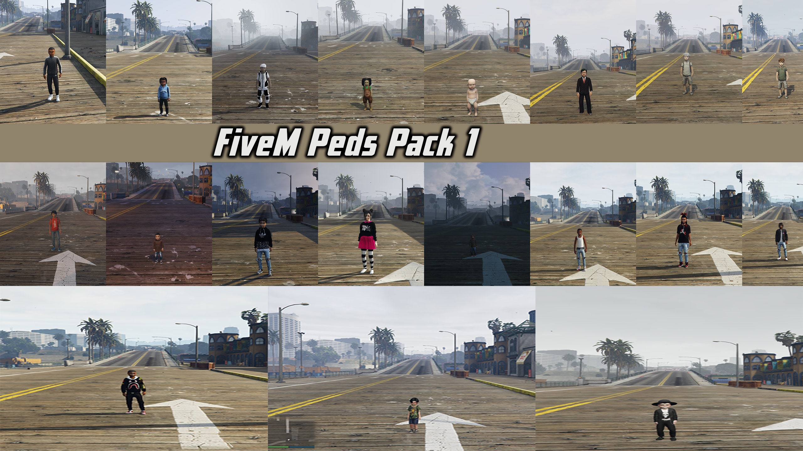 FiveM Ped-pakket 19 PEDS Grand Theft Auto 5 -  Portugal