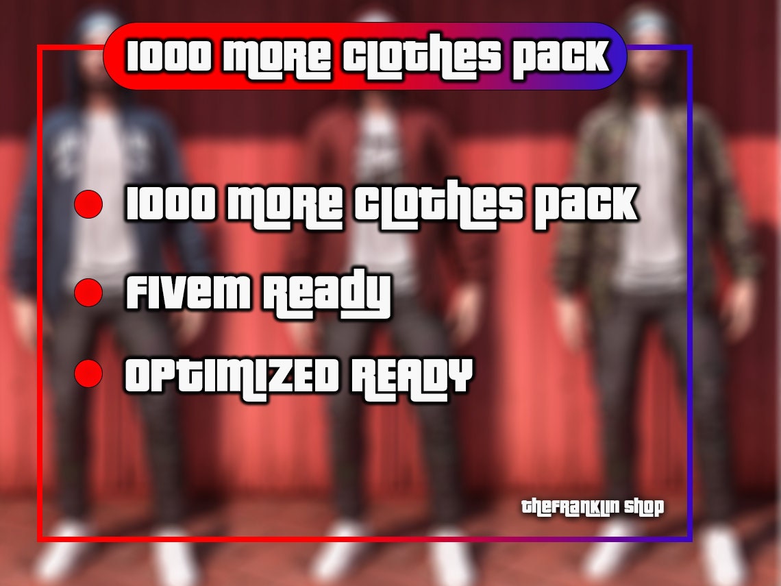 GTA V Clothes Pack 1000 Accesories Male / Female Pack Fivem Ready Optimized Grand Theft Auto 5