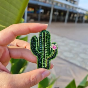 Broche de cactus hecho a mano, broche, pin personal hecho a mano, broche especial hecho a mano, broche de letra de plata,