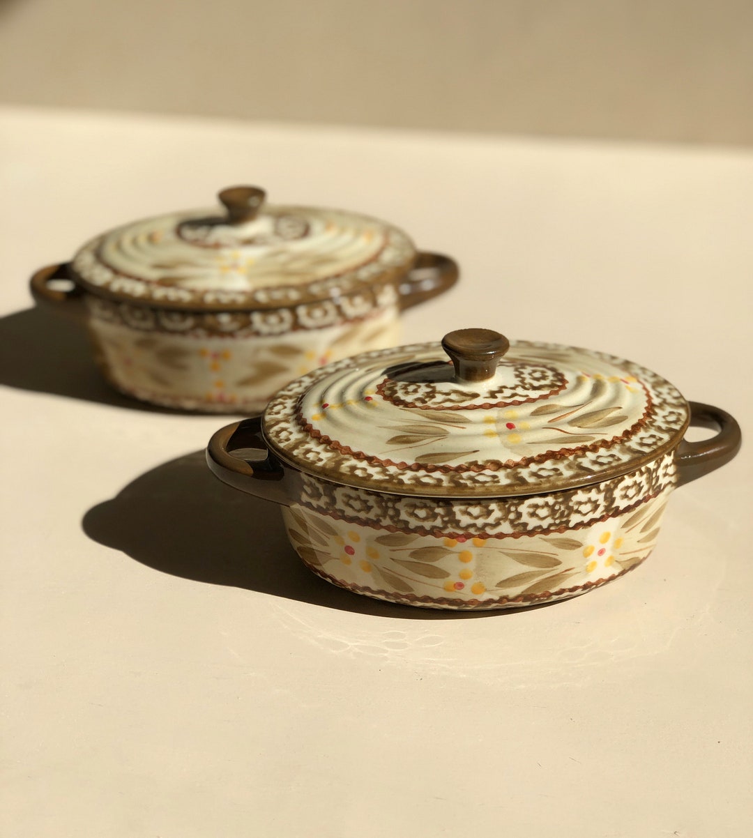 Set of 2 Small Temptations Casserole Dishes by Tara Etsy